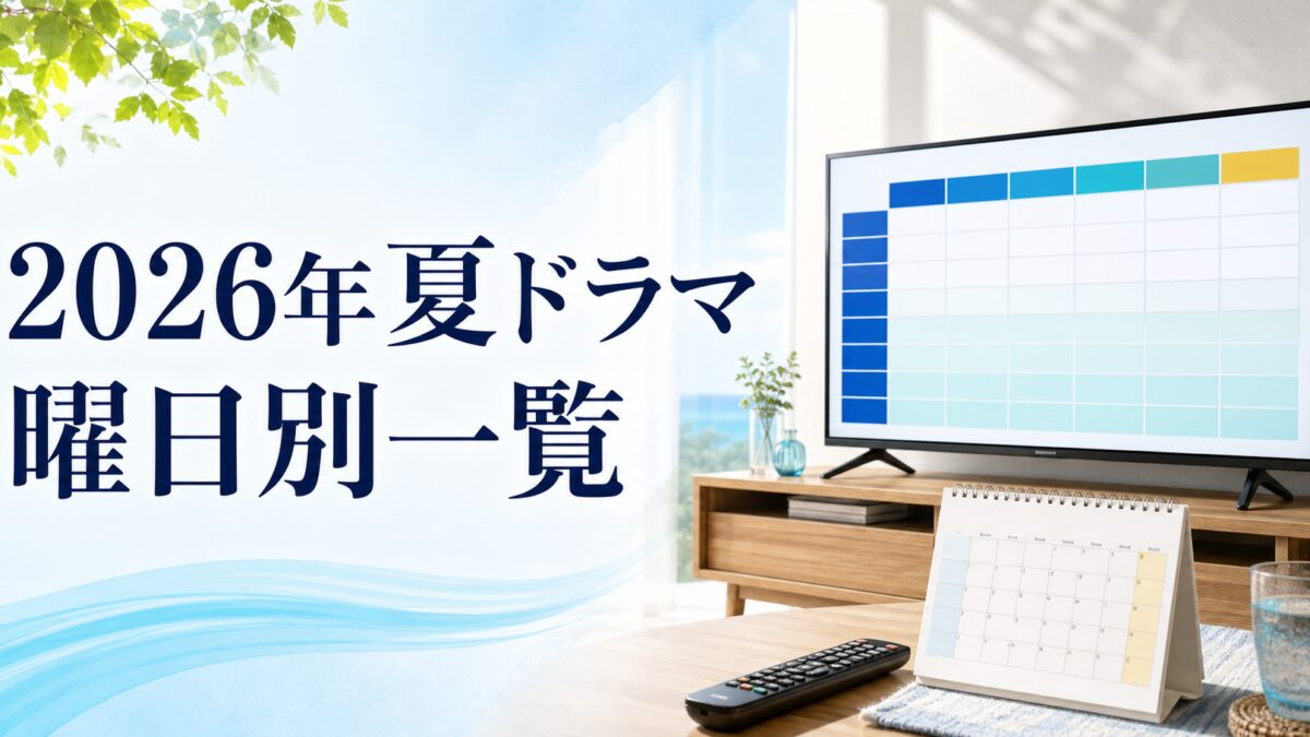2026年夏ドラマ 曜日別一覧