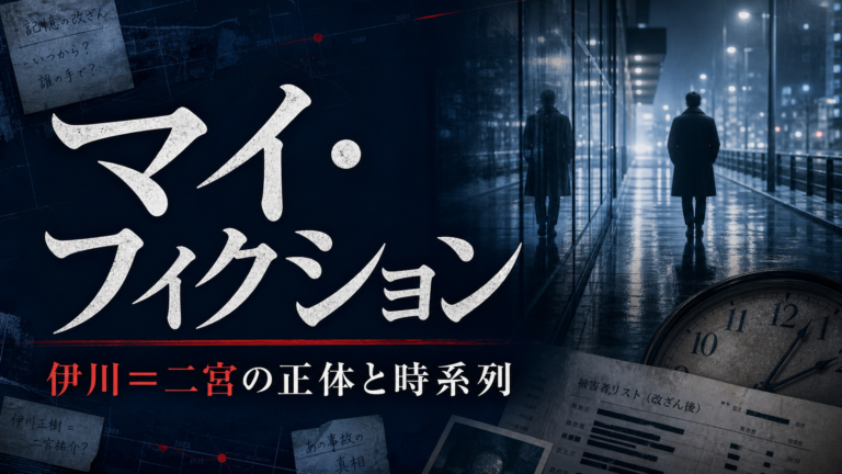マイ・フィクションの伊川正樹と二宮祐介の正体と時系列を解説する記事のサムネイル