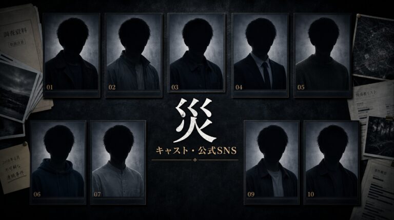 ドラマ『災』のキャストと公式SNSをまとめたサムネイル