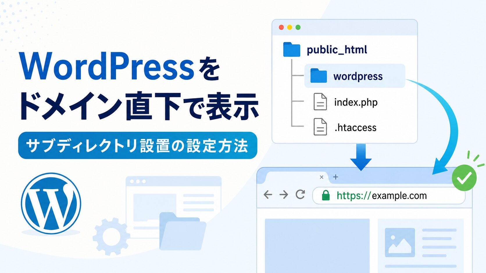 WordPressをサブディレクトリに設置したままドメイン直下で表示する方法