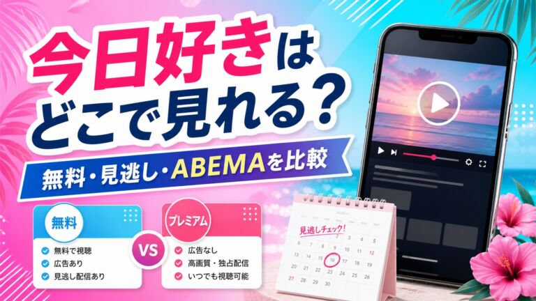 『今日好き』無料・見逃し・ABEMA比較