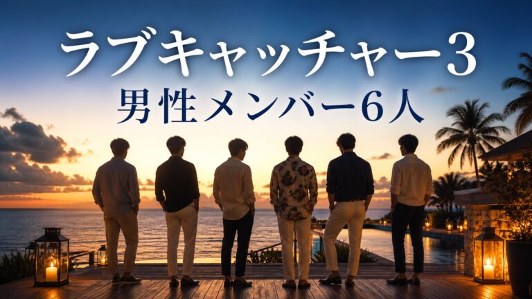 ラブキャッチャージャパン3男性メンバー6人を紹介するアイキャッチ